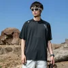 Premium Qualität Descente Kurzarm Schwarz Seide Logo Kollektion