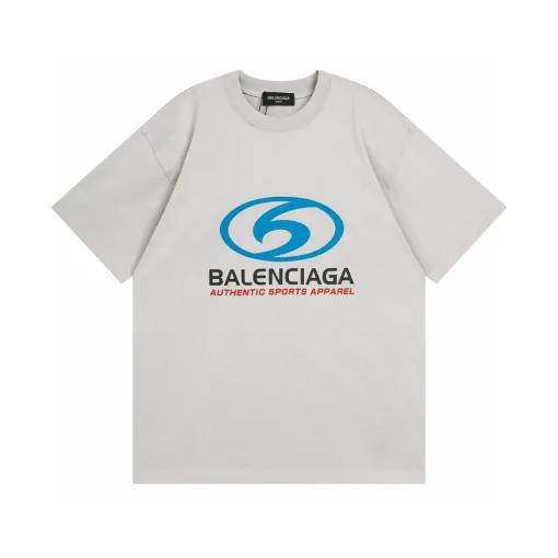 Hochwertiger Balenciaga-Kurzarm-Baumwoll-Logo-Stil