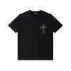 Luxus Chrome Hearts Kurzarm Schwarz Baumwolle Strass Stil