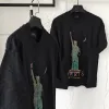 Premium Qualität Balenciaga Kurzarm Schwarz Gewaschen Luxus