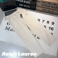 Premium Qualität Ralph Lauren Hose Schwarz Leinen Atmungsaktiv Luxus