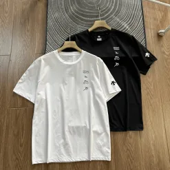 Luxus Descente Kurzarm Schwarz Strick Atmungsaktiv Stil