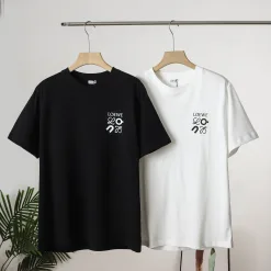 Premium Loewe Kurzarm-T-Shirt Schwarz Baumwolle Casual Style