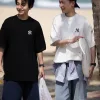 Bestseller Nike Kurzarmshirt aus weißer Baumwolle im Urban Style