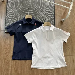 Premium Descente Kurzarm Schwarz Baumwolle Luxus
