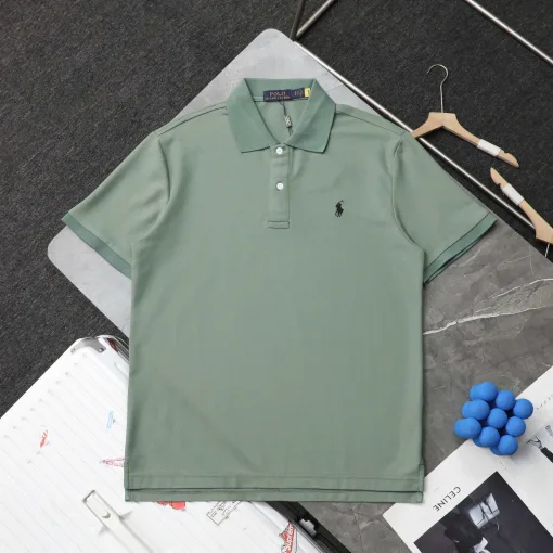 Hochwertige Ralph Lauren Kurzarm-T-Shirts im schwarzen Logo-Stil