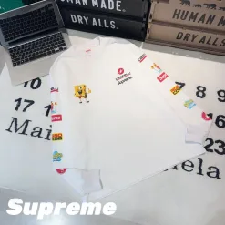 Hochwertige Supreme Langarm-Kollektion mit schwarzem Druck