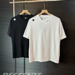 Luxus Descente Kurzarm Schwarz Baumwolle Minimalist Kollektion