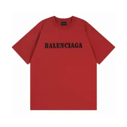 Premium Balenciaga Kurzarm Weiß Baumwolle Logo Luxus