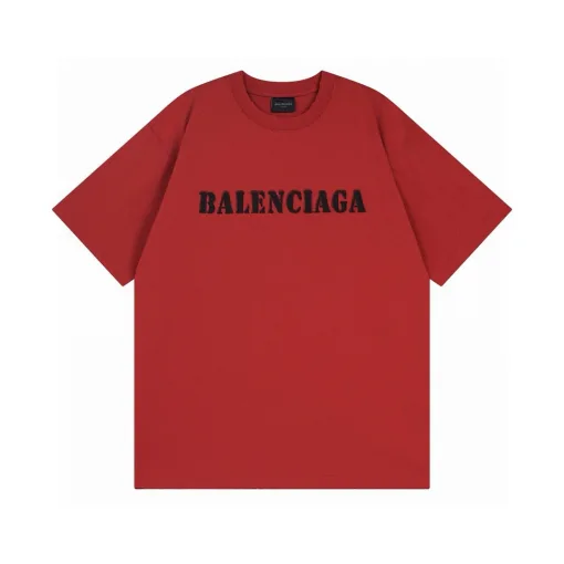 Premium Balenciaga Kurzarm Weiß Baumwolle Logo Luxus