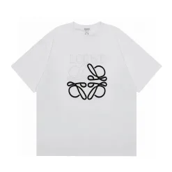 Premium Qualität Loewe Kurzarm Schwarz Baumwolle Klassischer Stil