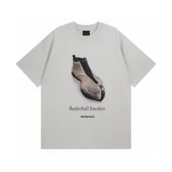Hochwertiger Balenciaga Kurzarm-Baumwolldruck Luxus