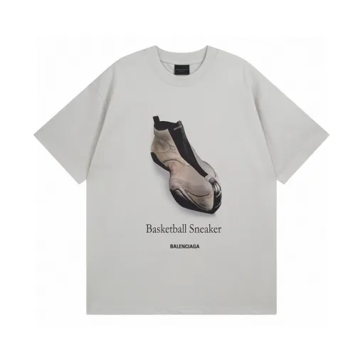 Hochwertiger Balenciaga Kurzarm-Baumwolldruck Luxus