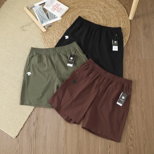 Hochwertige Descente-Shorts aus schwarzer Seide, Urban Luxury