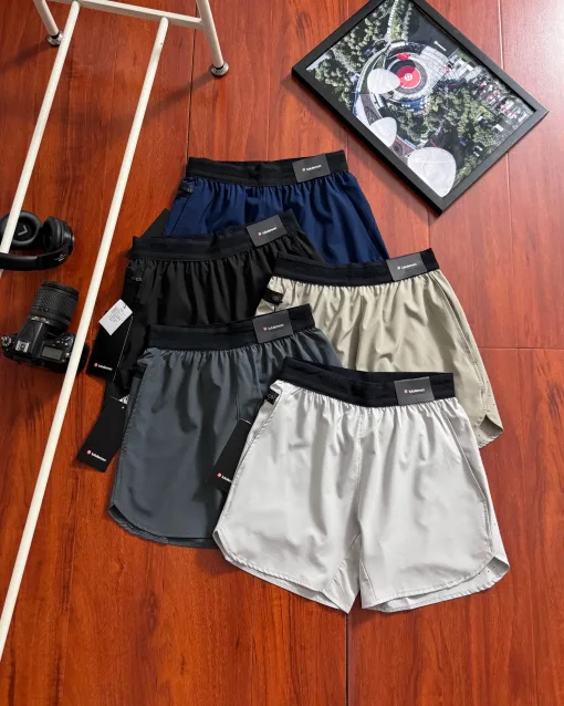 Premium Qualität Lululemon Shorts Grau Atmungsaktiv Luxus