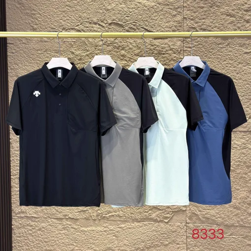 Premium Descente Poloshirt Schwarz Denim Luxus