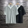 Bestseller Ralph Lauren Kurzarm Schwarz Baumwolle Bestickt Luxus