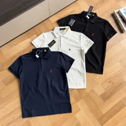 Luxus Ralph Lauren Poloshirt in Schwarz, Baumwolle