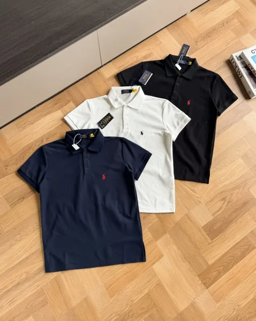 Luxus Ralph Lauren Poloshirt in Schwarz, Baumwolle