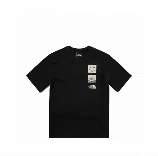 Premium The North Face Kurzarm Schwarz Baumwolle Solid Luxury