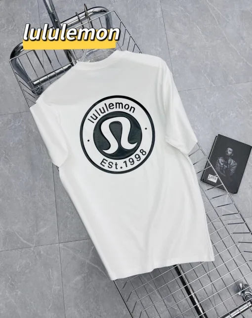 Premium Lululemon Kurzarm Schwarz Baumwolle Atmungsaktiv Stil