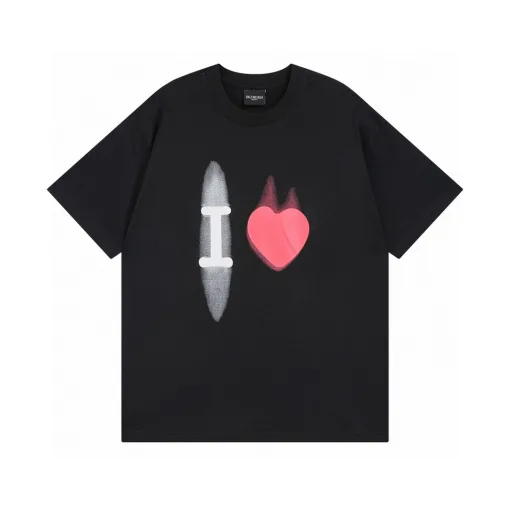 Premium Qualität Balenciaga Kurzarm Baumwolle Bestickt Luxus
