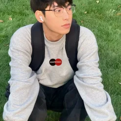 Premium Balenciaga Sweatshirts Schwarz Fleece Monogramm Stil