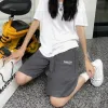 Hochwertige Balenciaga Shorts Schwarzer Baumwolldruck Luxus