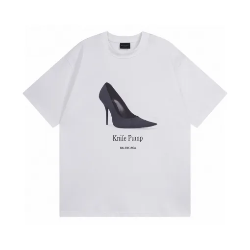 Premium Balenciaga Kurzarm-T-Shirt aus atmungsaktiver Baumwolle