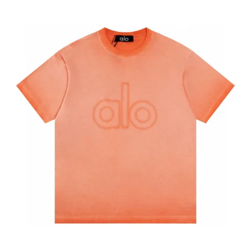 Premium Balenciaga Kurzarm Orange Baumwolle Farbverlauf Kollektion