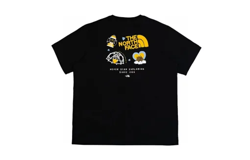 Hochwertiges Kurzarmshirt von The North Face in Schwarz aus Baumwolle im Logo-Stil