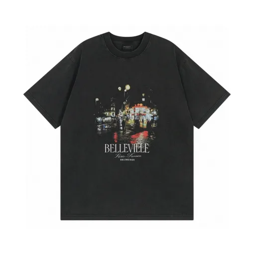 Premium Qualität Balenciaga Kurzarm Baumwolle Retro Luxus