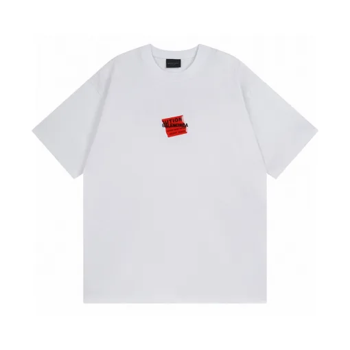 Hochwertiger Balenciaga-Stil mit kurzen Ärmeln aus Baumwolle im Logo-Stil