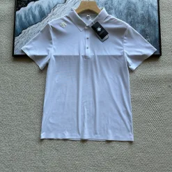 Luxus-Kurzarmhemden von Descente aus schwarzer Seide, atmungsaktive Kollektion