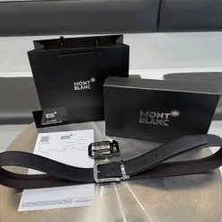 Hochwertige Montblanc Abendgarderobe aus schwarzem Leder im Casual Style