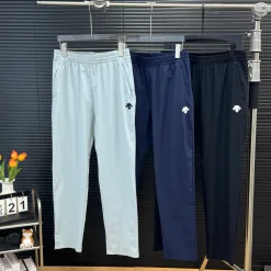 Hochwertige Descente Hose Schwarz Seide Logo Luxus