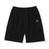Hochwertige Shorts von Stone Island aus schwarzer Baumwolle mit Stickerei