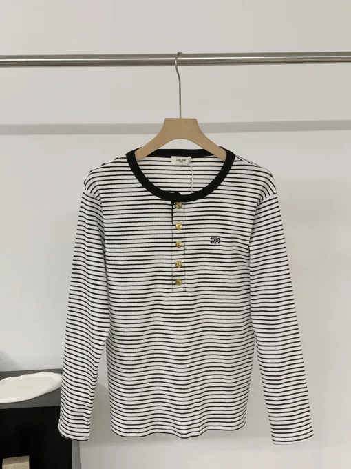 Premium Celine Langarm-Kollektion aus bestickter Baumwolle