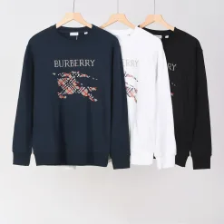 Luxus-Sweatshirts von Burberry in schwarzer Baumwolle mit Stickerei