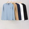 Premium Ralph Lauren Langarmshirt aus schwarzer Baumwolle, atmungsaktive Kollektion