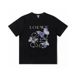 Bestseller Loewe Kurzarmhemd Weiß Baumwolle Print Luxus