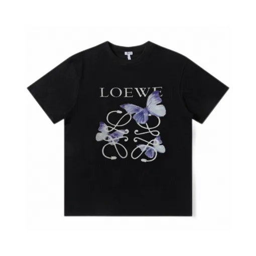 Bestseller Loewe Kurzarmhemd Weiß Baumwolle Print Luxus