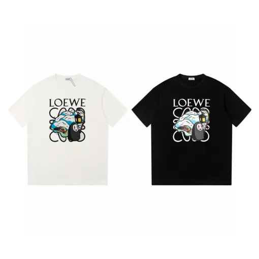 Bestseller Loewe T-Shirts Schwarzer Baumwollstil