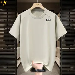 Hochwertiges Helly Hansen Kurzarmhemd Schwarz Baumwolle Atmungsaktiv Luxus