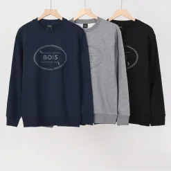 Premium Qualität Boss Sweatshirts Schwarz Baumwolle Luxus