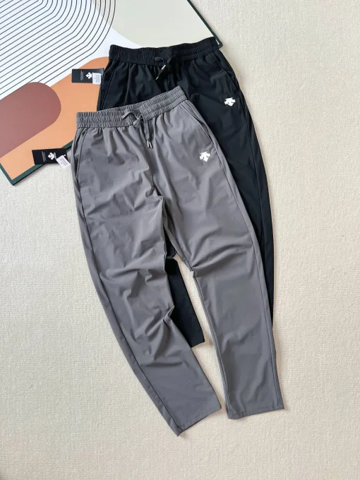 Luxus Descente Jogginghose Schwarz Nylon Solid Style