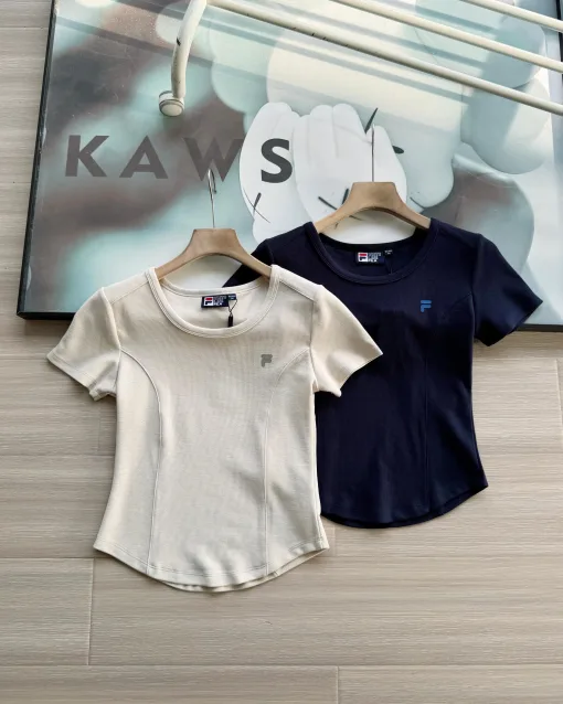 Premium Fila Kurzarm-Freizeitkollektion aus Baumwolle in Marineblau