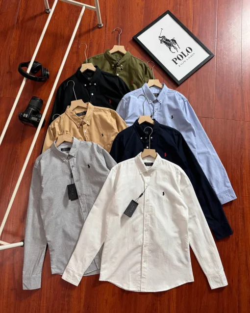 Luxus Ralph Lauren Langarm Weiß Baumwolle Casual Luxus