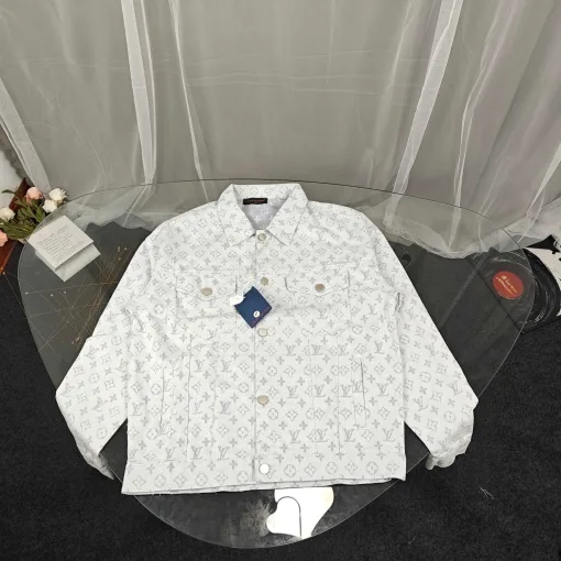 Premium Louis Vuitton Mäntel im Denim-Jacquard-Stil
