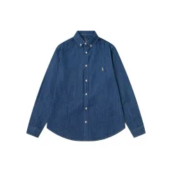Hochwertige Ralph Lauren Langarm Blue Denim Classic Collection